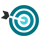 Circular icon with an eye at the center and a curved arrow encircling it.